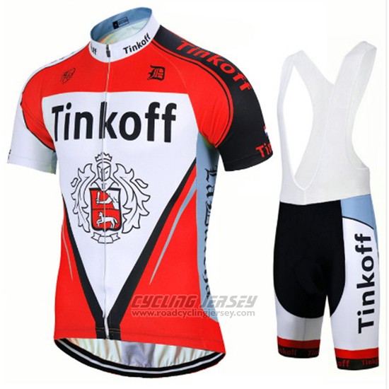 2017 Cycling Jersey Tinkoff Red Short Sleeve and Bib Short